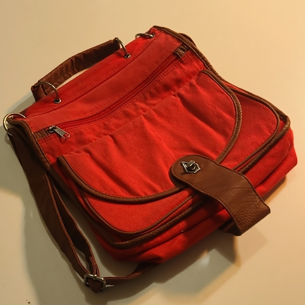 Red Volcom Canvas Tote Bag